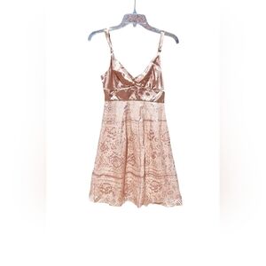 NWT Guess Silk babydoll slip dress beaded satin floral burnout coquette romantic